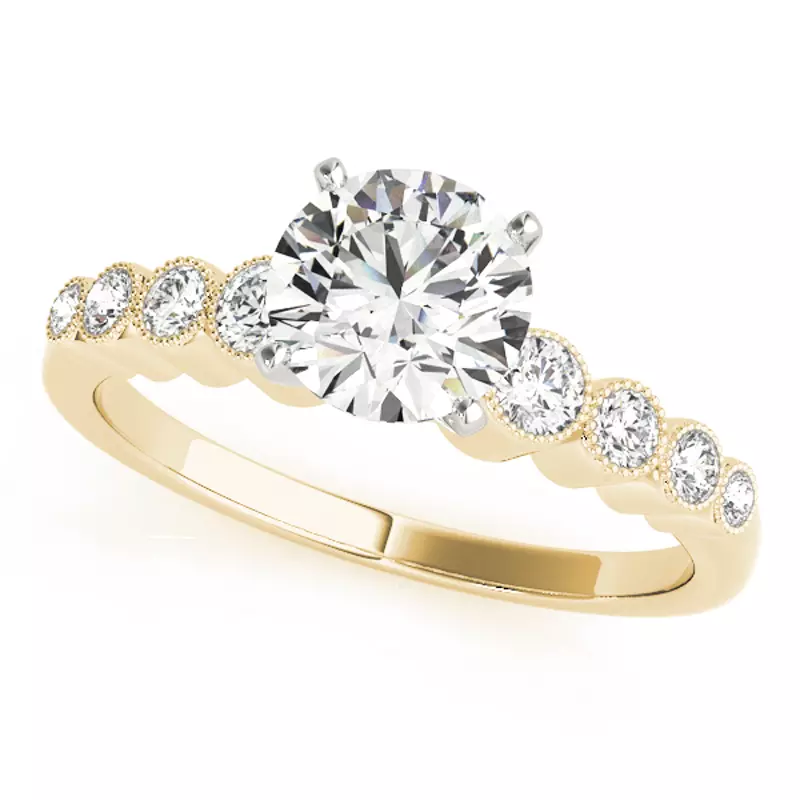 14K Yellow Gold Vale Vintage Style Engagement Ring