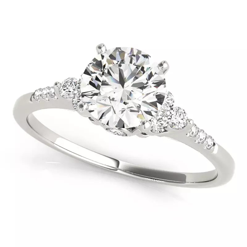 14K White Gold Empress Diamond Cluster Engagement Ring