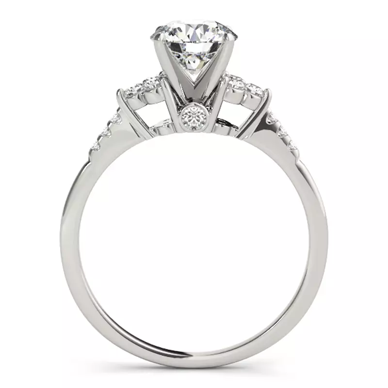 14K White Gold Empress Diamond Cluster Engagement Ring