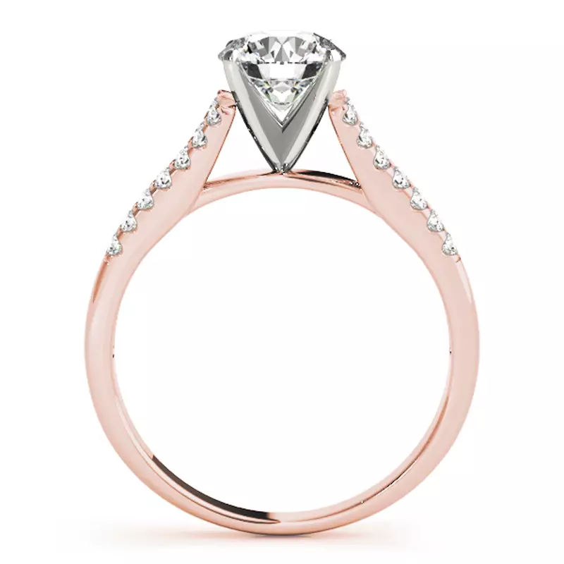 14K Rose Gold Miya Two Row Pavé Diamond Engagement Ring