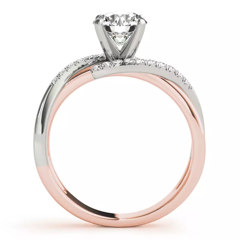 14K Rose Gold Evora Pavé Diamond Bypass Engagement Ring
