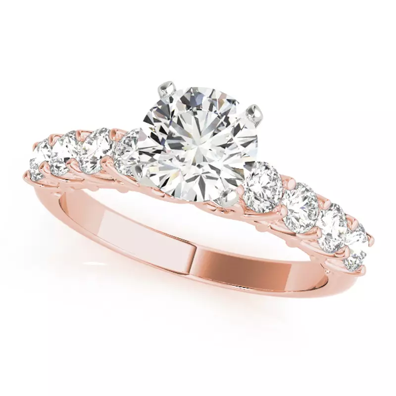 14K Rose Gold Aimee Single Row Diamond Engagement Ring