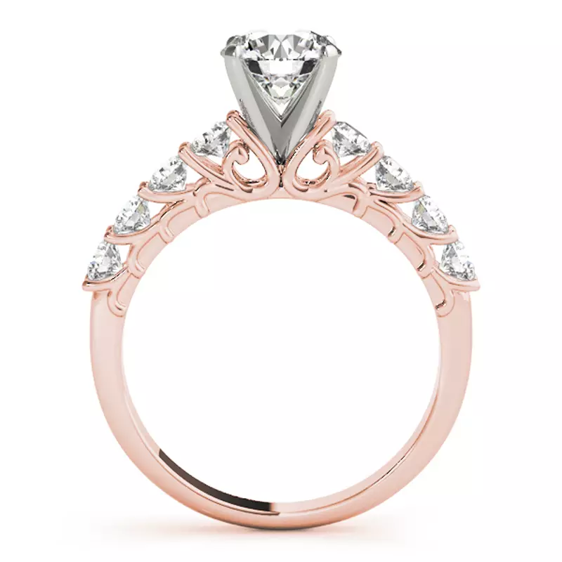 14K Rose Gold Aimee Single Row Diamond Engagement Ring