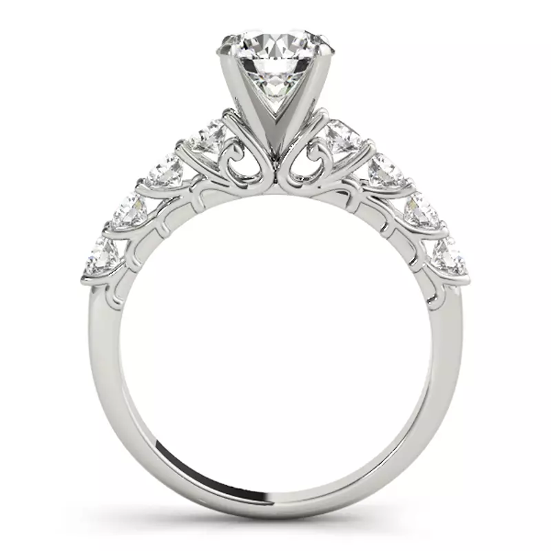 18K White Gold Aimee Single Row Diamond Engagement Ring