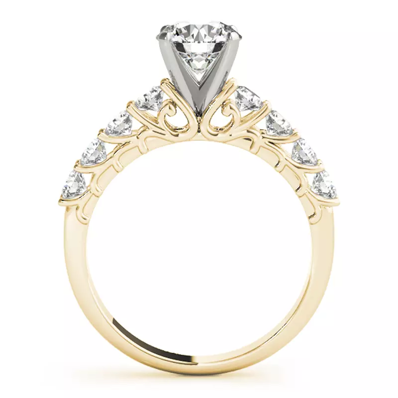 18K Yellow Gold Aimee Single Row Diamond Engagement Ring