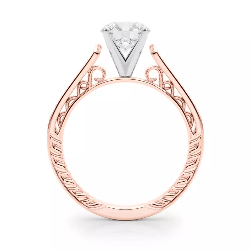 14K Rose Gold Lucine Vintage Inspired Engagement Ring