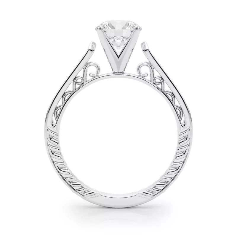 14K White Gold Lucine Vintage Inspired Engagement Ring