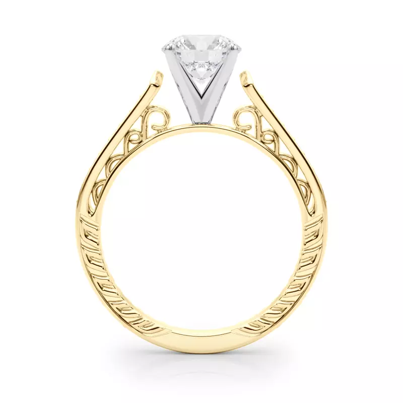 18K Yellow Gold Lucine Vintage Inspired Engagement Ring