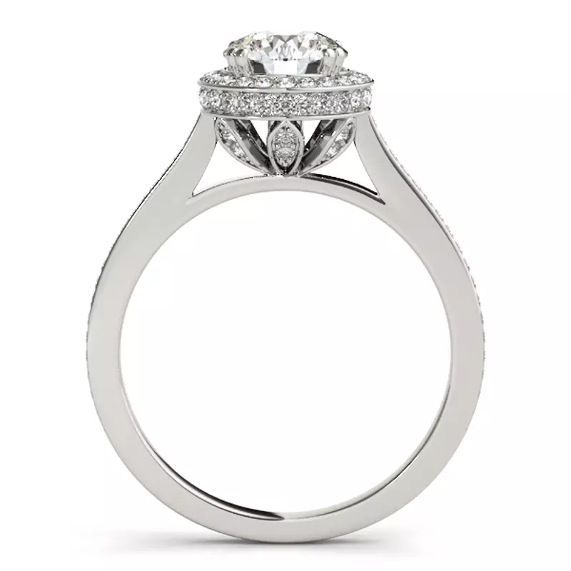 Platinum Rylee Halo Engagement Ring