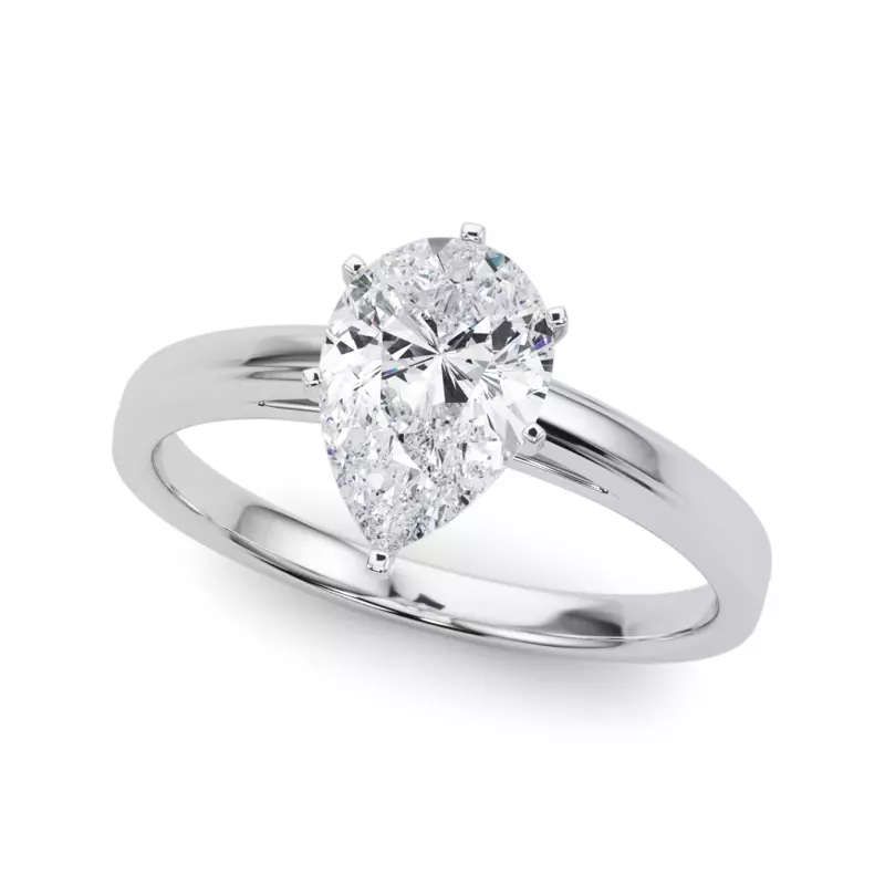 18K White Gold Jayden Solitaire Engagement Ring