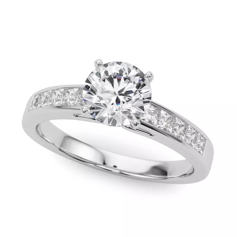 Charlamaine Princess Cut Channel Engagement Ring