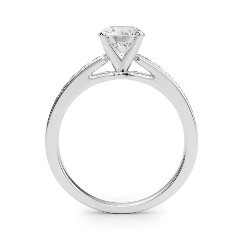 14K White Gold Charlamaine Princess Cut Channel Engagement Ring