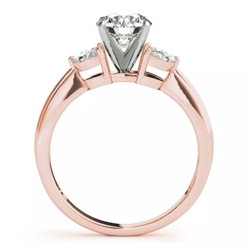 14K Rose Gold Joyce Marquise Side Stone Engagement Ring