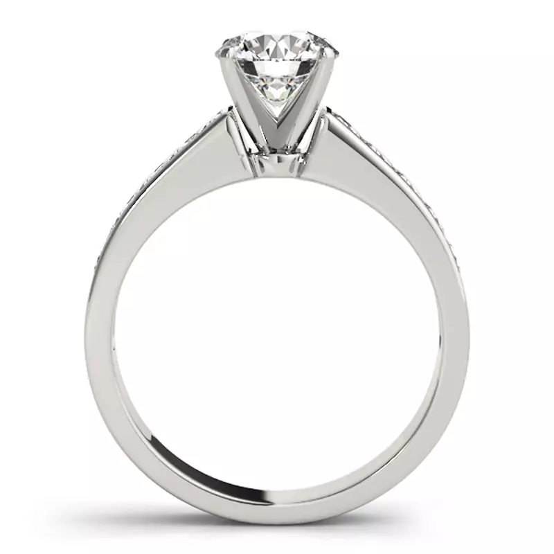Platinum Asta Channel Diamond Engagement Ring With Princess Cuts