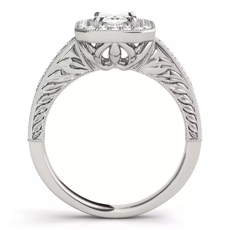 14K White Gold Viola Halo Engagement Ring