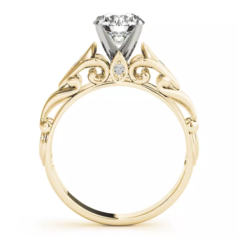 14K Yellow Gold Vicky Vintage Inspired Engagement Ring