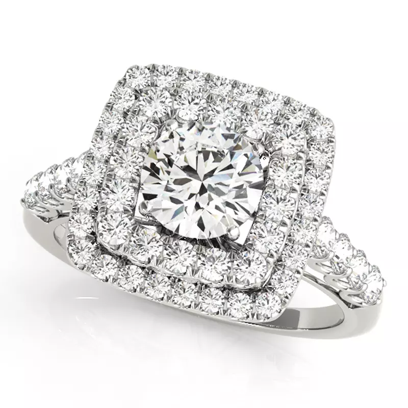 Celestial Double Halo Engagement Ring