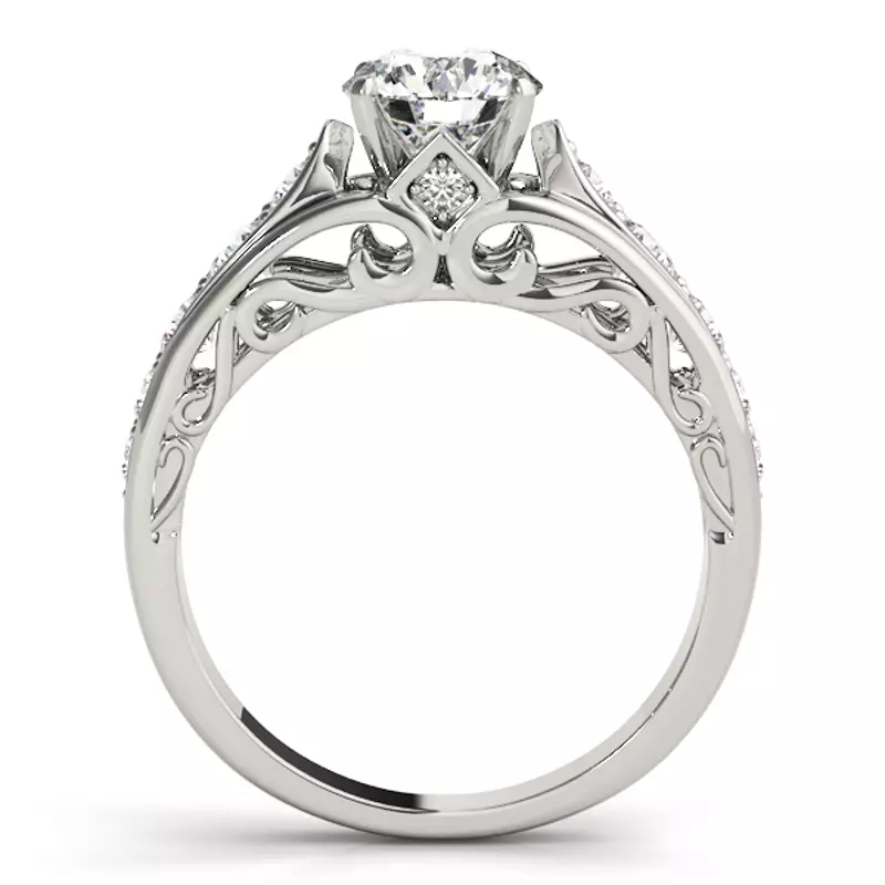 14K White Gold Amabella Vintage Inspired Engagement Ring