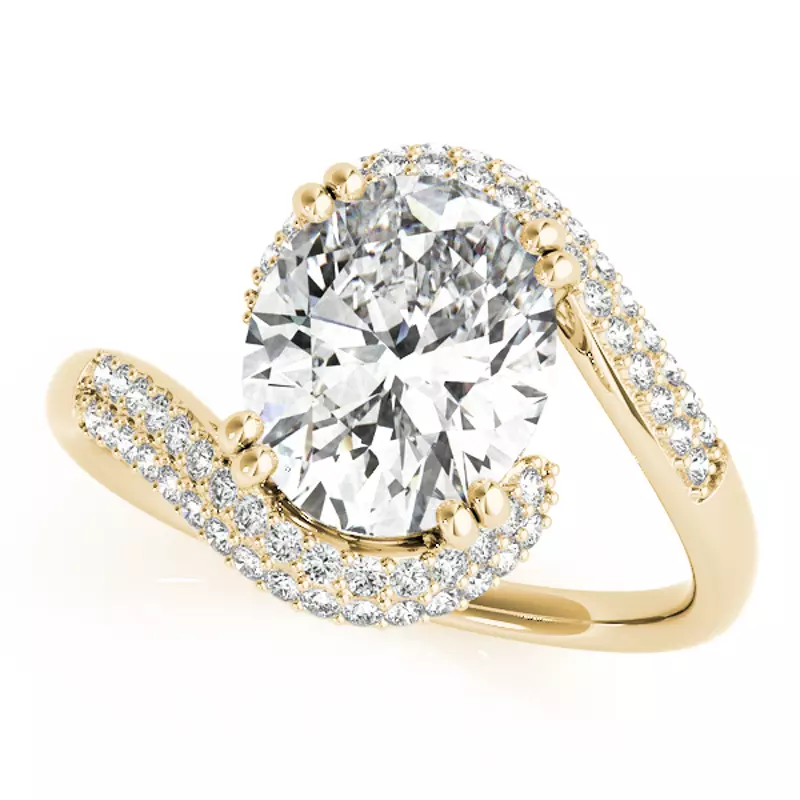 14K Yellow Gold London Pavé Bypass Engagement Ring