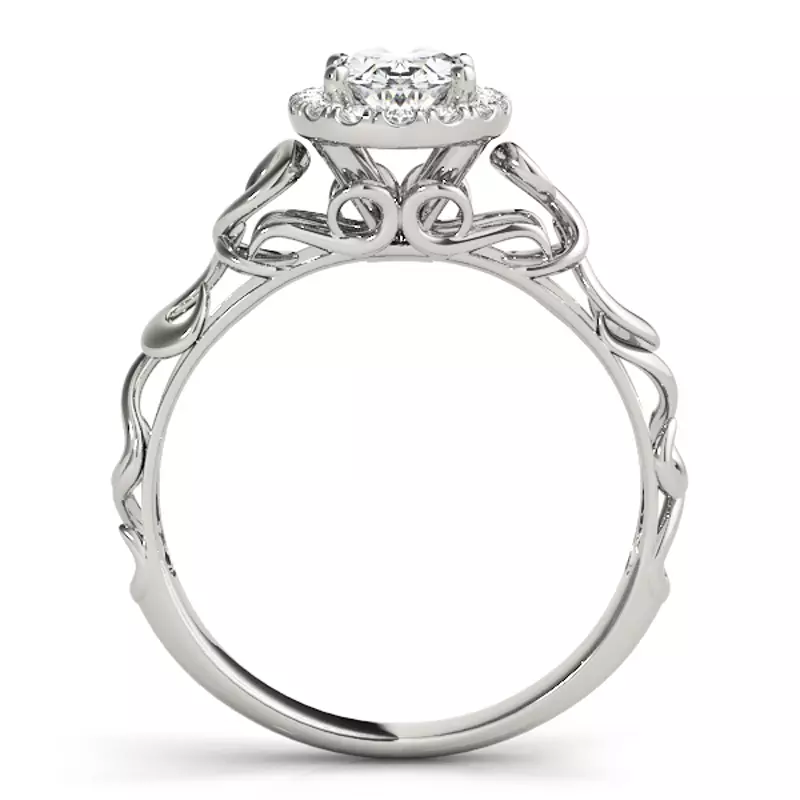 14K White Gold Rya Halo Engagement Ring