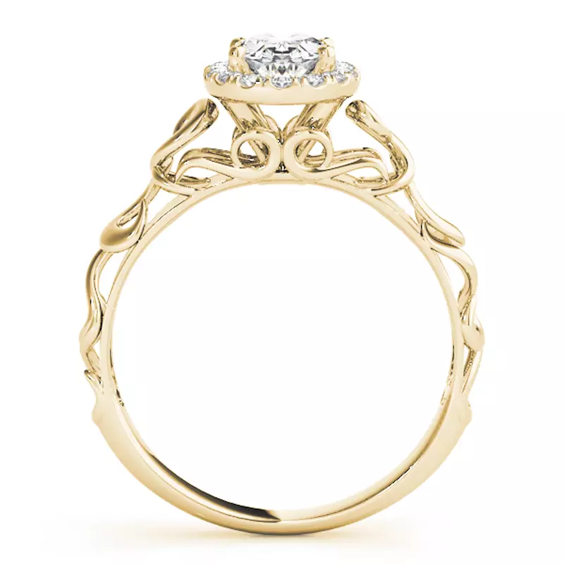 14K Yellow Gold Rya Halo Engagement Ring