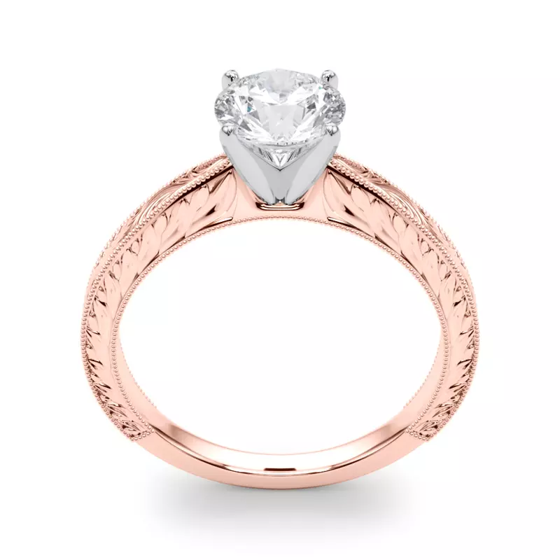 14K Rose Gold Mila Vintage Inspired Solitaire Engagement Ring