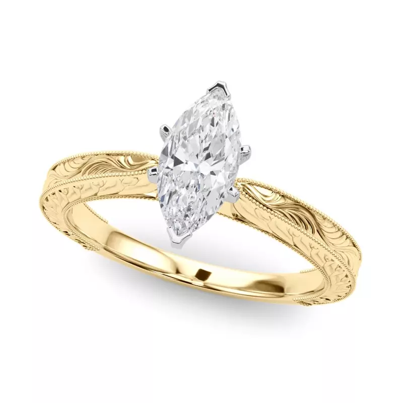 14K Yellow Gold Mila Vintage-Inspired Solitaire Engagement Ring