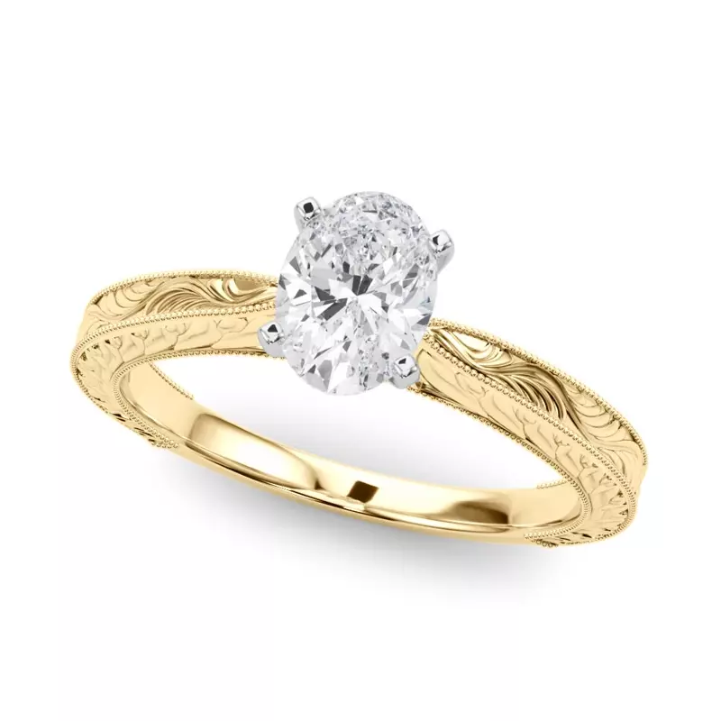 14K Yellow Gold Mila Vintage-Inspired Solitaire Engagement Ring