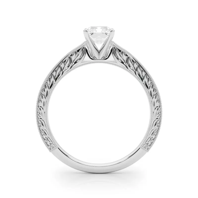 18K White Gold Mila Vintage-Inspired Solitaire Engagement Ring