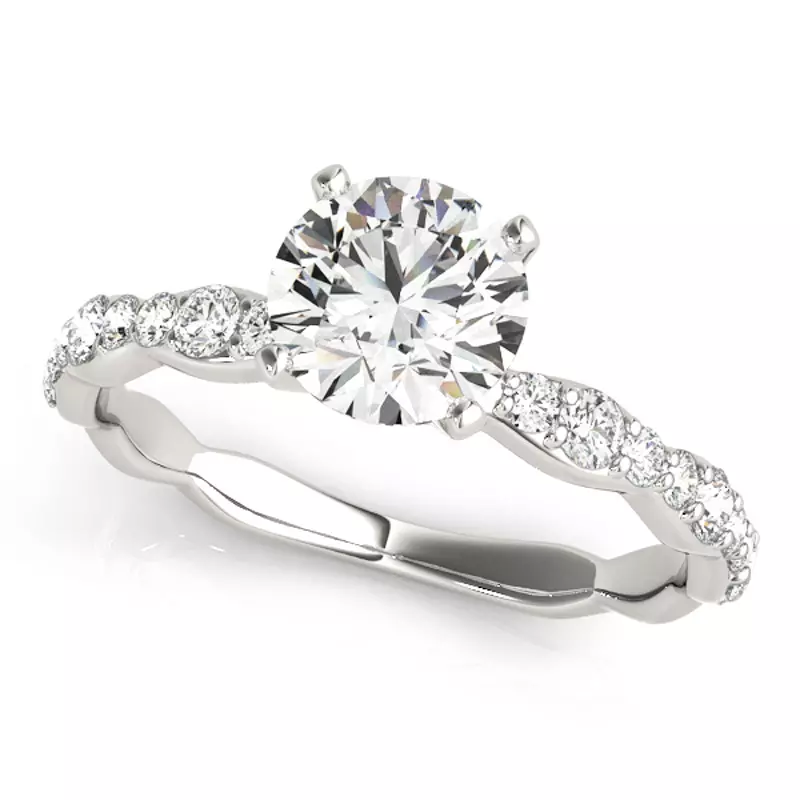 Platinum Luna Pavé Diamond Engagement Ring