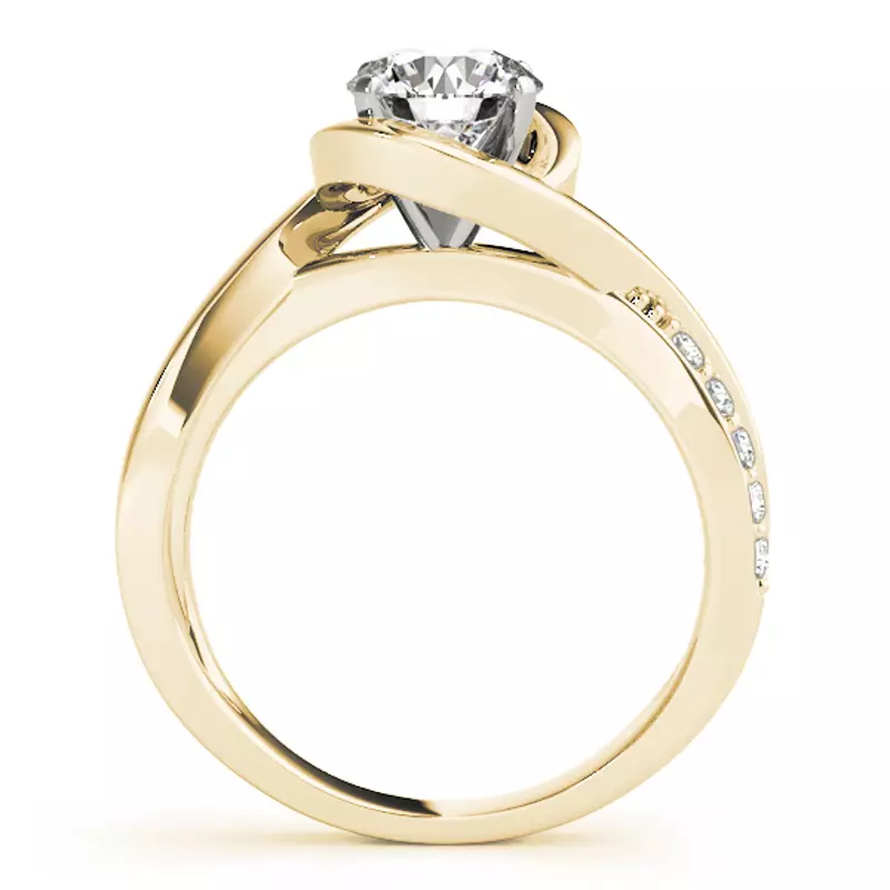 18K Yellow Gold Berlin Contemporary Pavé Diamond Engagement Ring