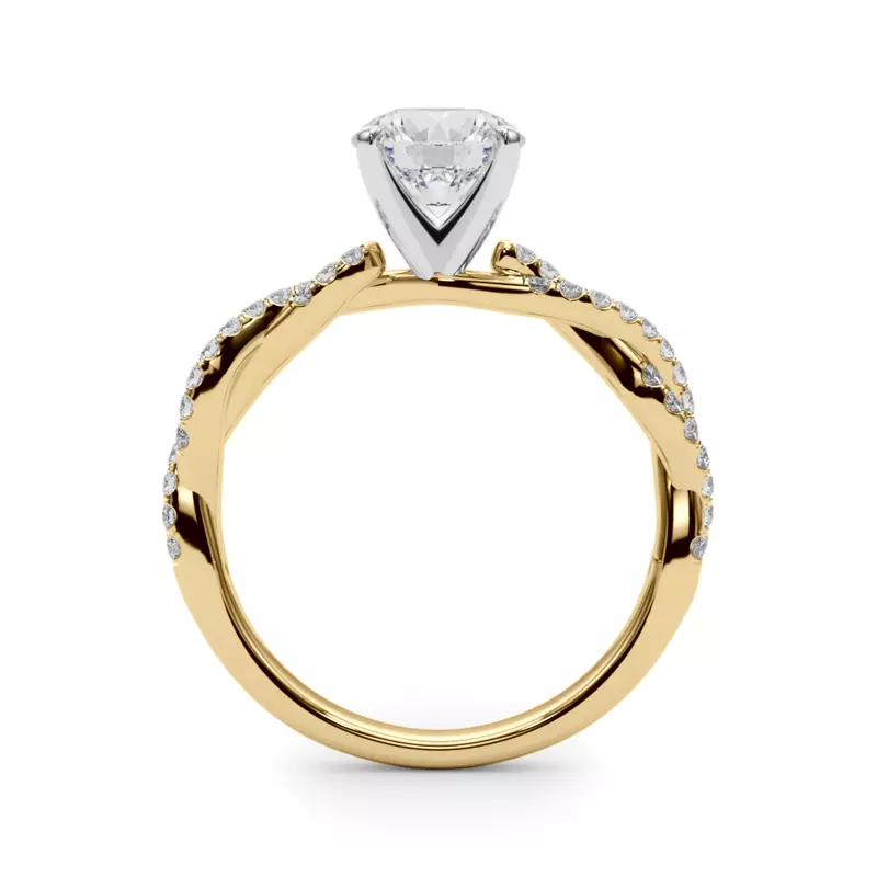 14K Yellow Gold Abigail Pavé Diamond Twist Engagement Ring