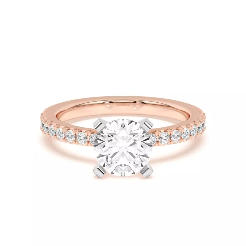 14K Rose Gold Riley Classic Pavé Diamond Engagement Ring