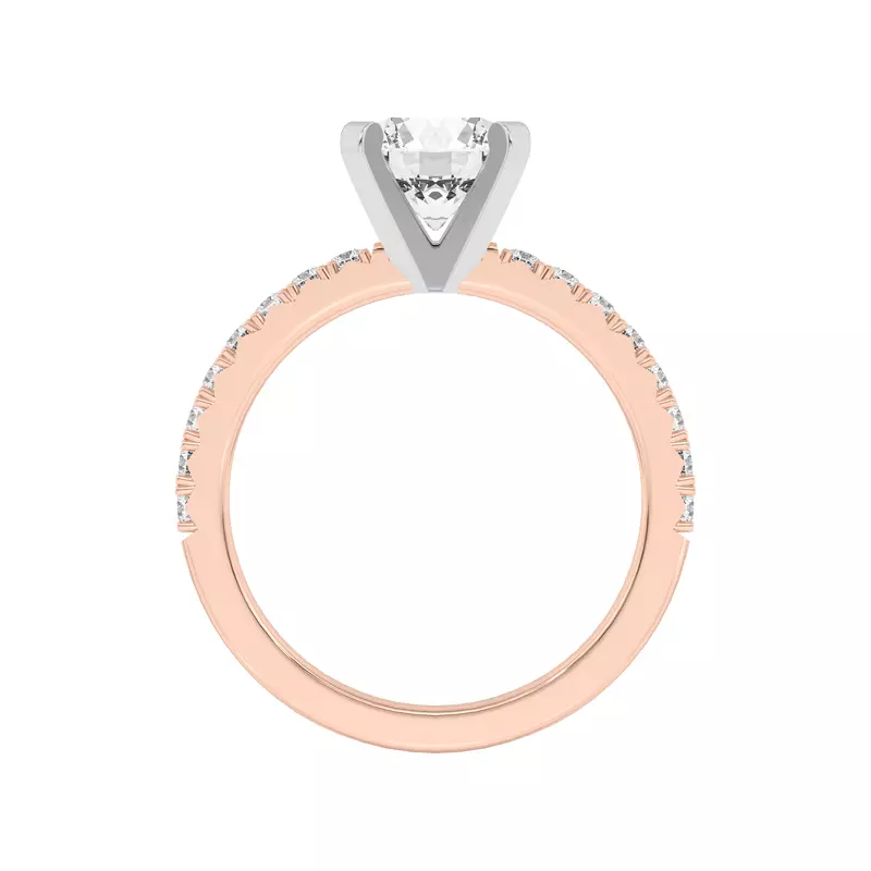 14K Rose Gold Riley Classic Pavé Diamond Engagement Ring