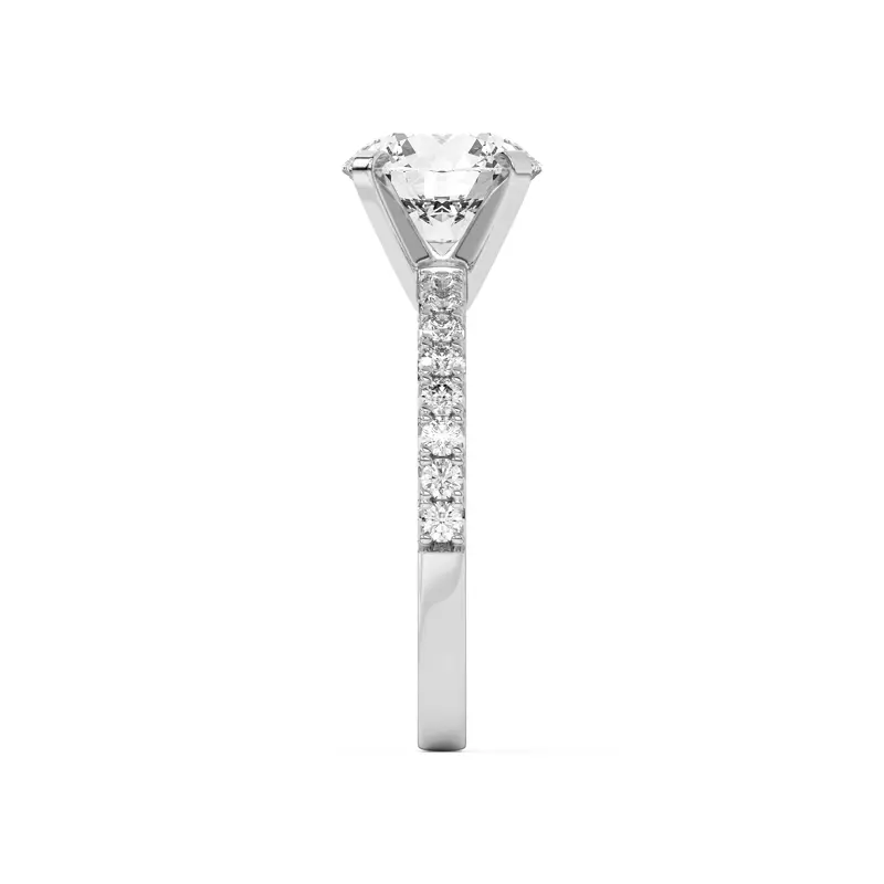 14K White Gold Riley Classic Pavé Diamond Engagement Ring