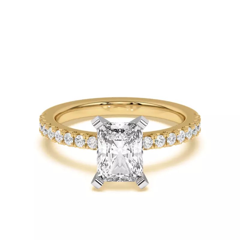 14K Yellow Gold Riley Classic Pavé Diamond Engagement Ring