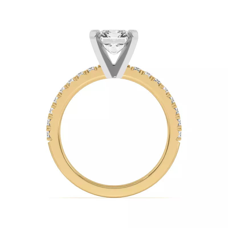 14K Yellow Gold Riley Classic Pavé Diamond Engagement Ring