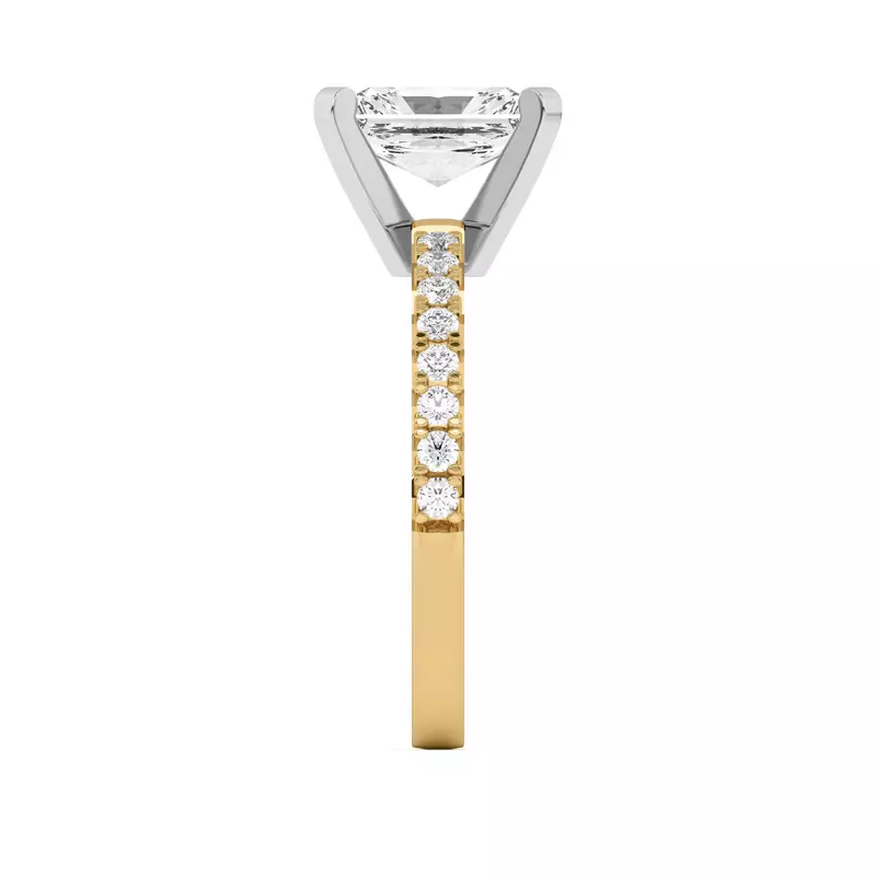 14K Yellow Gold Riley Classic Pavé Diamond Engagement Ring