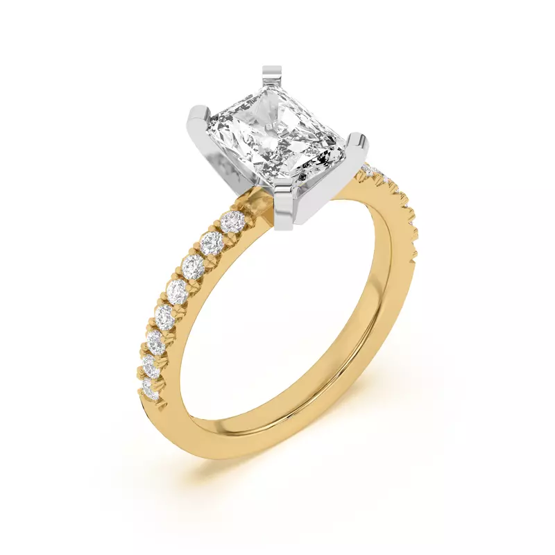 14K Yellow Gold Riley Classic Pavé Diamond Engagement Ring