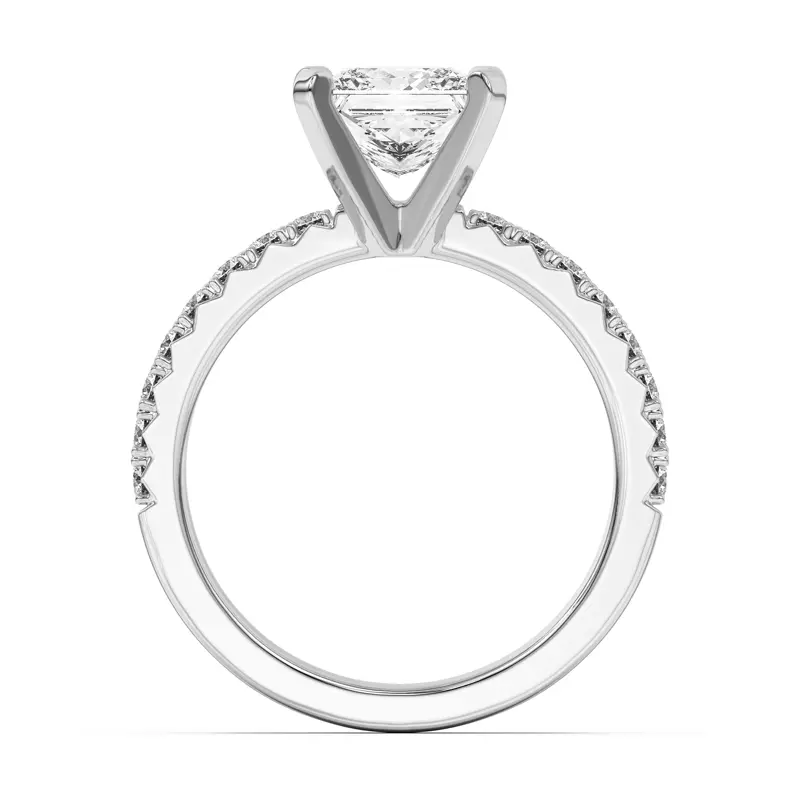 Platinum Riley Classic Pavé Diamond Engagement Ring