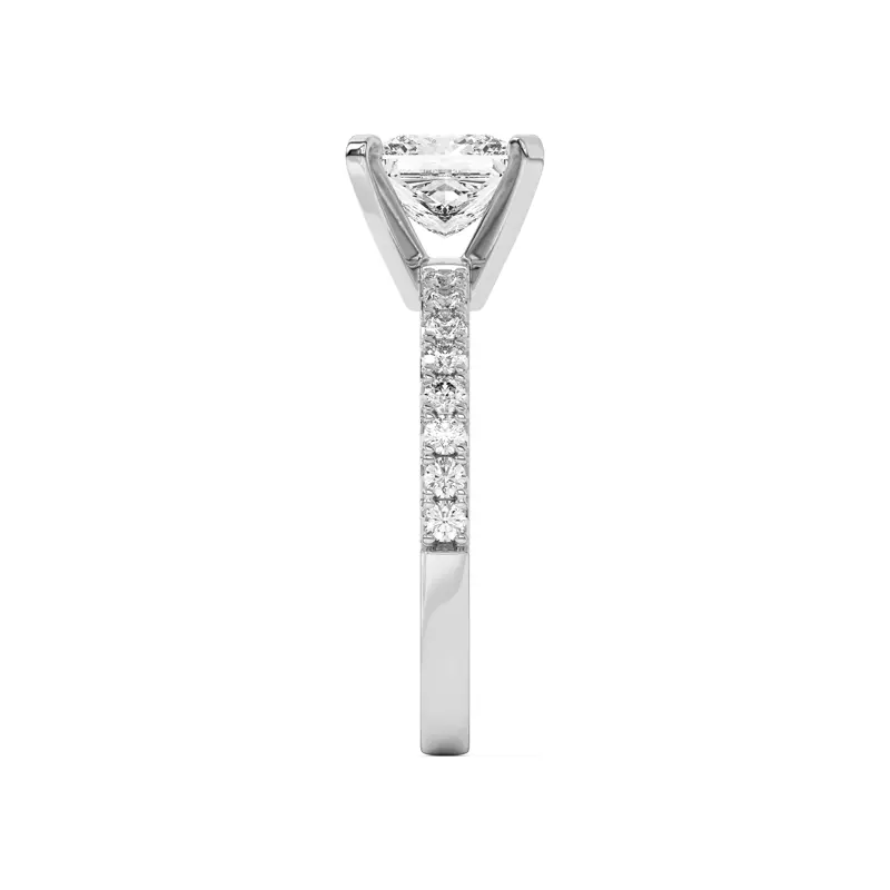 Platinum Riley Classic Pavé Diamond Engagement Ring