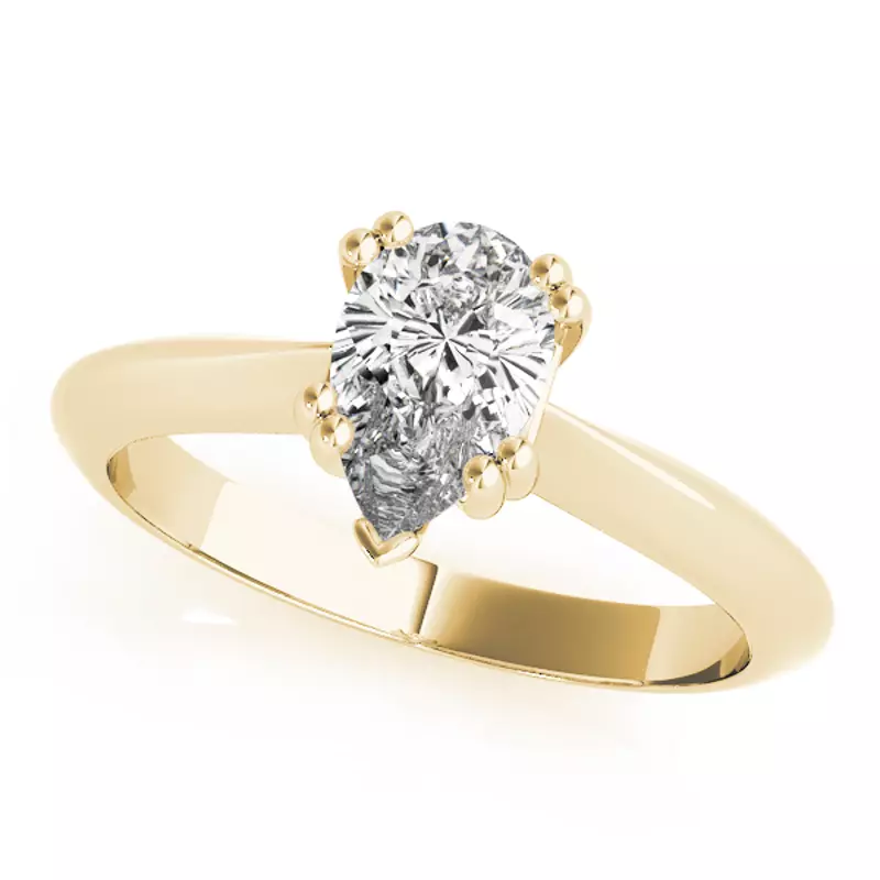 14K Yellow Gold Anna Double Prong Solitaire Engagement Ring