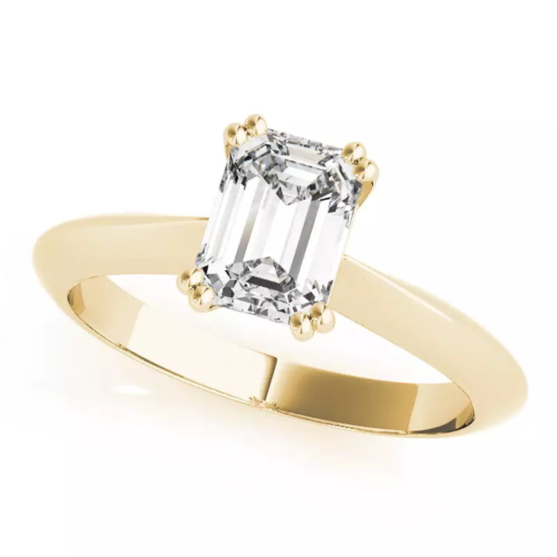 Juliet Double Prong Solitaire Engagement Ring 18K Yellow Gold