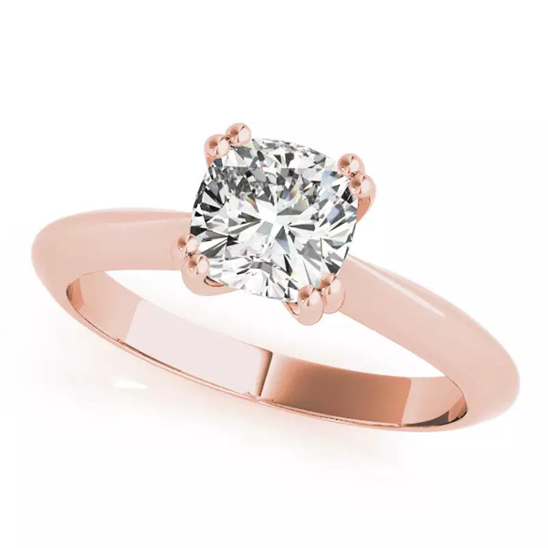 14K Rose Gold Zara Double Prong Solitaire Engagement Ring