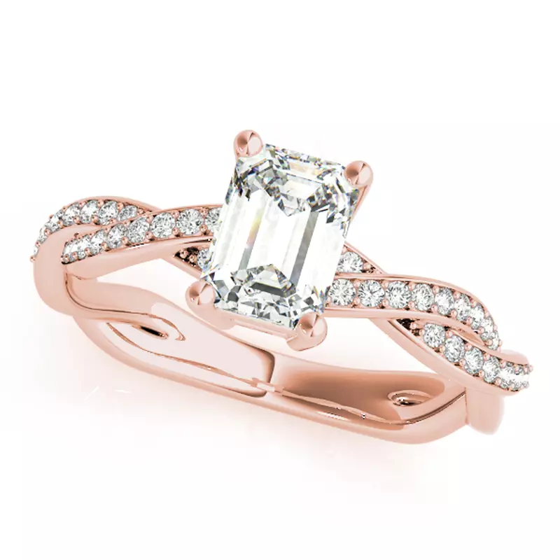 14K Rose Gold Savannah Diamond Twist Engagement Ring