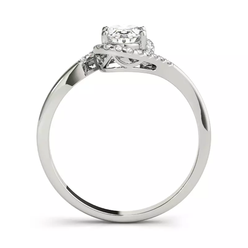 Platinum Caspian Oval Halo Engagement Ring