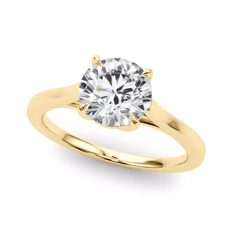 14K Yellow Gold Misty Classic Trellis Solitaire Engagement Ring