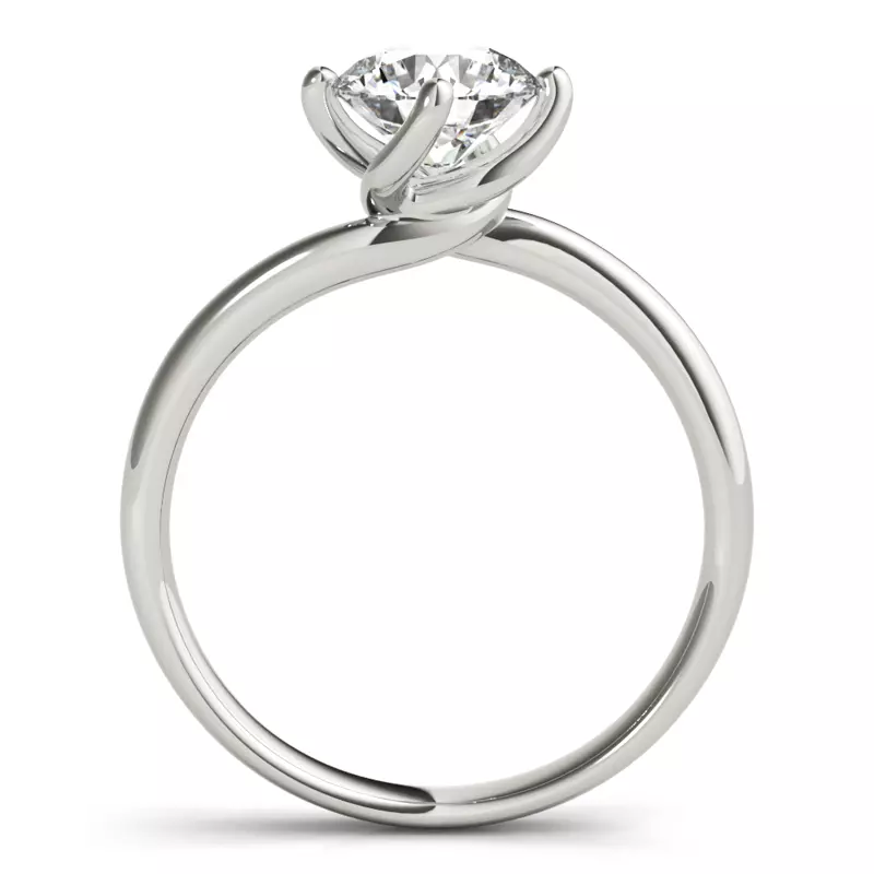 14K White Gold Dakota Solitaire Bypass Engagement Ring