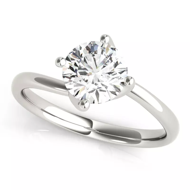 Platinum Dakota Solitaire Bypass Engagement Ring