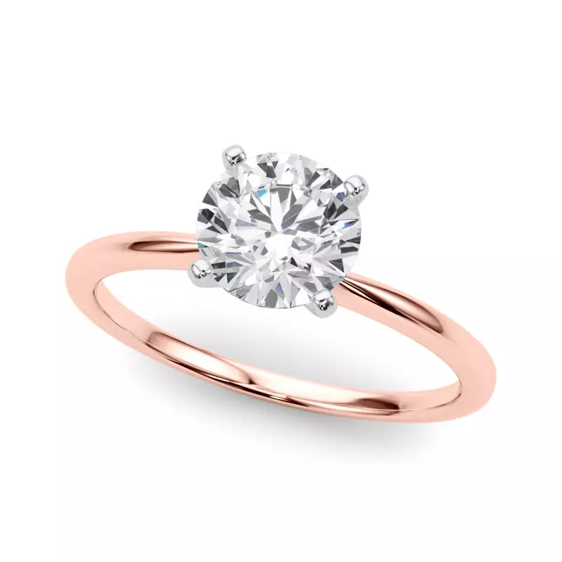 14K Rose Gold Aurora Classic 4 Prong Solitaire Engagement Ring